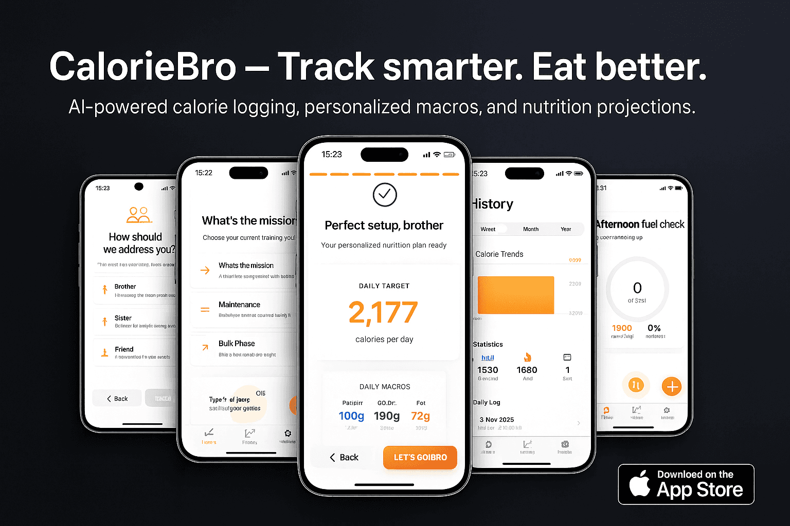 CalorieBro App Showcase